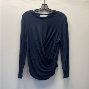 Joe's Jeans Navy Twist-Detail Long Sleeve Top